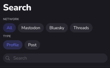 Openvibe search interface